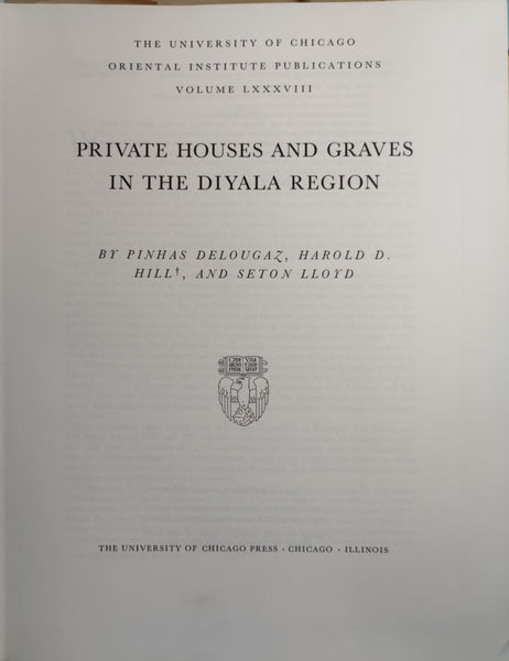 Private Houses and Graves in the Diyala Region.