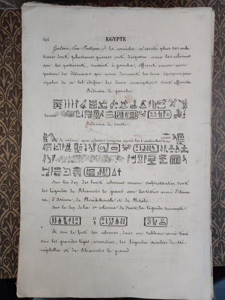 Monuments of Egypt and Nubia. Descriptive notices in accordance with the autograph manuscripts written on the spot by Champollion the Younger. Issue: pp. 201 to 300 and pp. 144 bis to 144 septies.