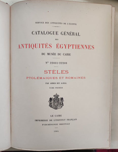 Catalogue général des antiquités Egyptiennes du Musée du Caire. N° 22001-22208. Stèles Ptolémaiques et Romaines. Tomes I&II.