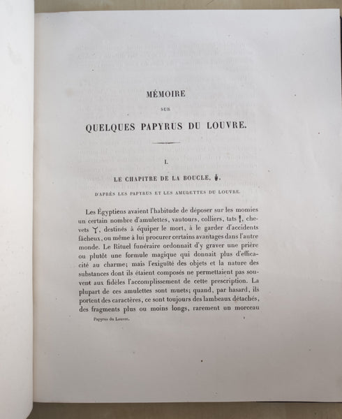 Mémoire sur quelques papyrus du Louvre.