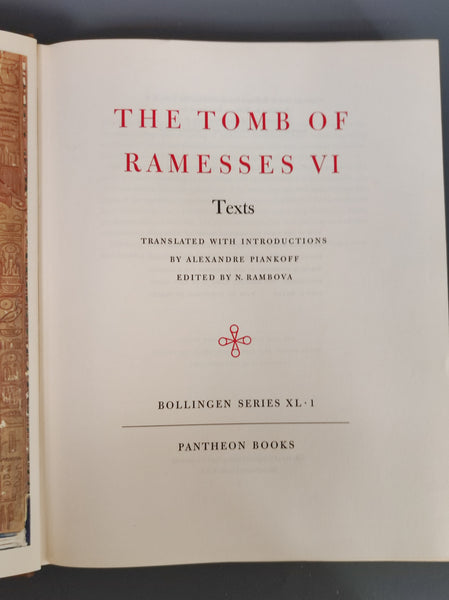 The Tomb of Ramesses VI. Egyptian Religious Texts and Representations. Vol. I : Texts, Vol. II : Plates.