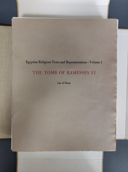 The Tomb of Ramesses VI. Egyptian Religious Texts and Representations. Vol. I : Texts, Vol. II : Plates.