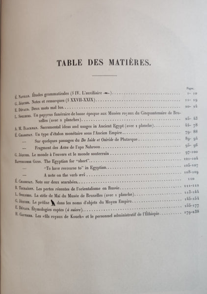 Receuil de travaux relatifs à la philologie et à l'archéologie égyptiennes et assyriennes pour servir de bulletin à la mission française du Caire. (9 volumes)