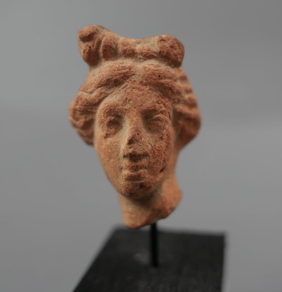 Head of a female statuette.