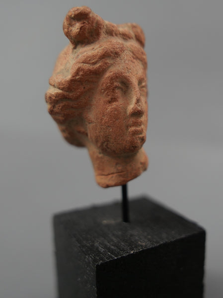 Head of a female statuette.
