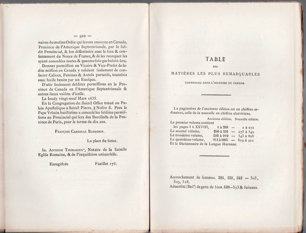 Histoire du Canada par G. Sagard. Tomes 1 à 4.
