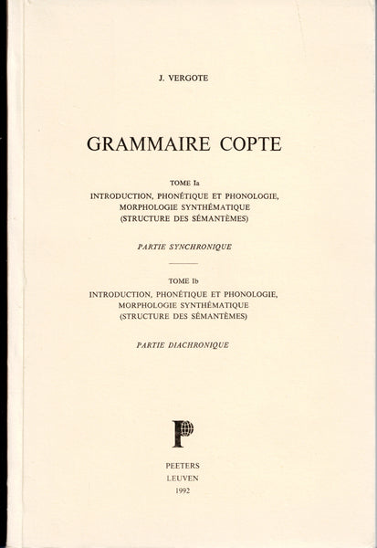 Grammaire copte. 4 tomes en 3 volumes.
