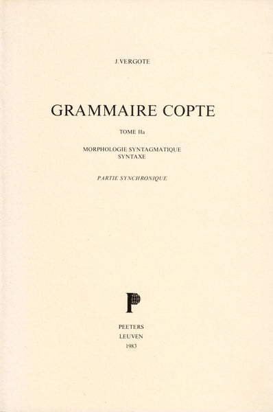 Grammaire copte. 4 tomes en 3 volumes.