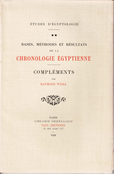 Bases, méthodes et résultats de la chronologie égyptienne. Deux volumes (complet)