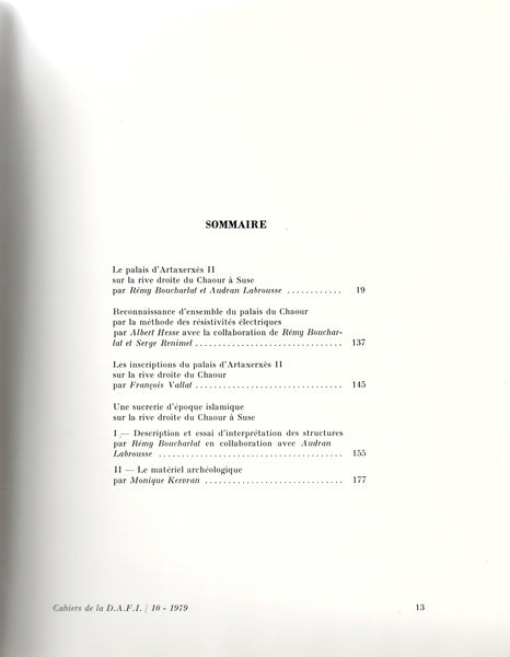Cahiers de la DAFI 10.