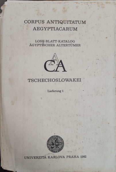 Corpus Antiquitatum Aegyptiacarum, Lose-Blatt-Katalog Ägyptischer Altertümer, Tschechoslowakei, lieferung 1.